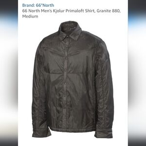 66 North Iceland Kjolur Primaloft Shirt Jacket Mens Medium Full Zipper - No Hood